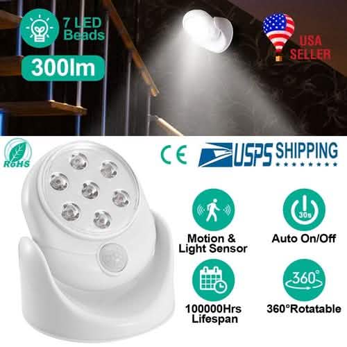 Wireless LED Spotlight 90 Degree Motion Lighting & Decor - DailySale
