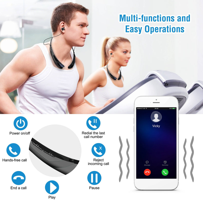 Wireless Neckband Headphones V 5.0 Sweat-proof Sport Headsets Headphones & Audio - DailySale