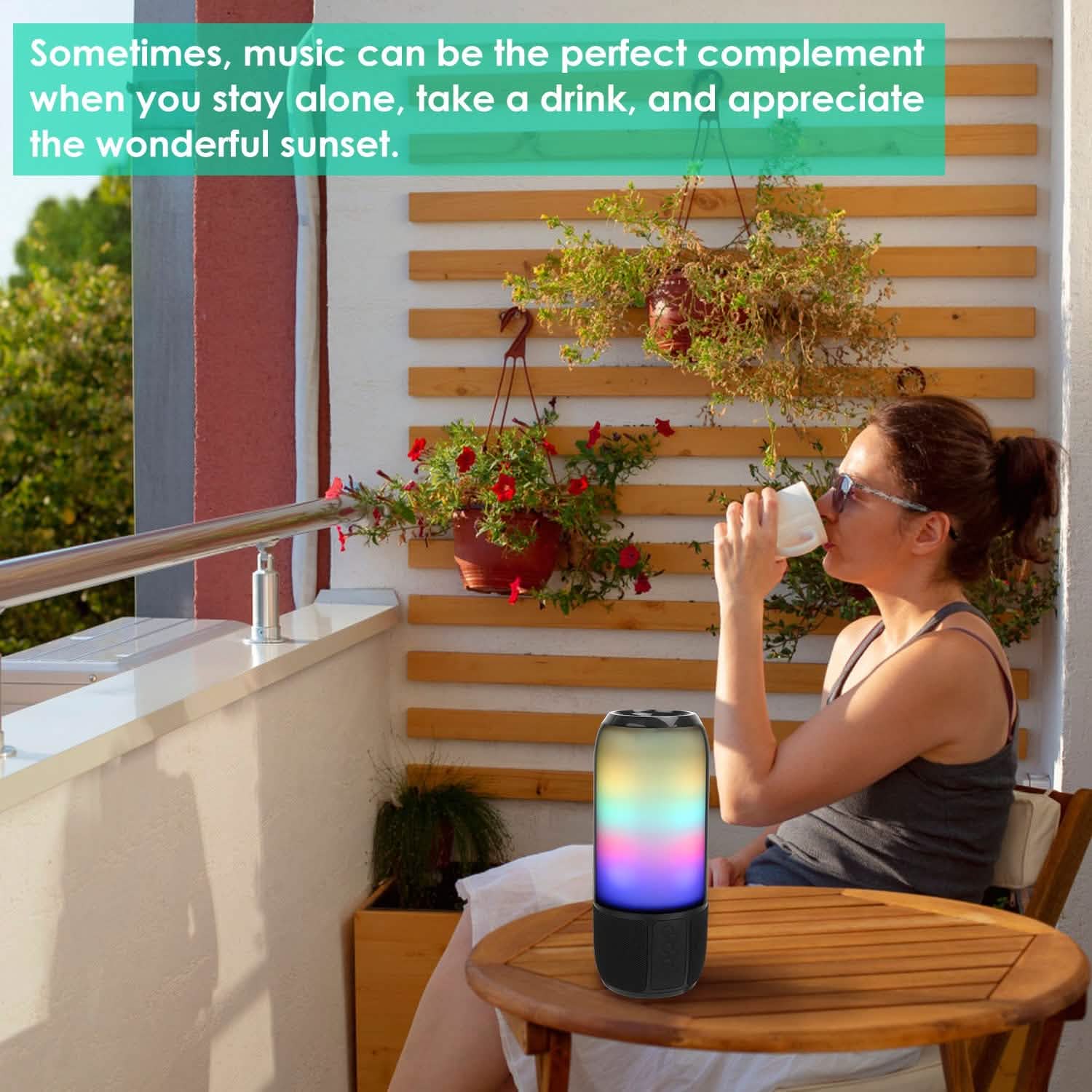 Wireless Portable Speaker with Color Changing Light Speakers - DailySale