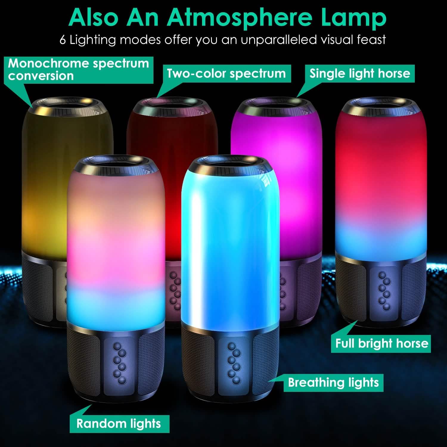 Wireless Portable Speaker with Color Changing Light Speakers - DailySale