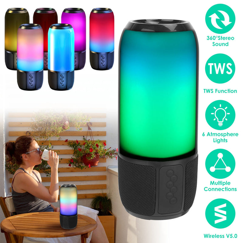 Wireless Portable Speaker with Color Changing Light Speakers - DailySale