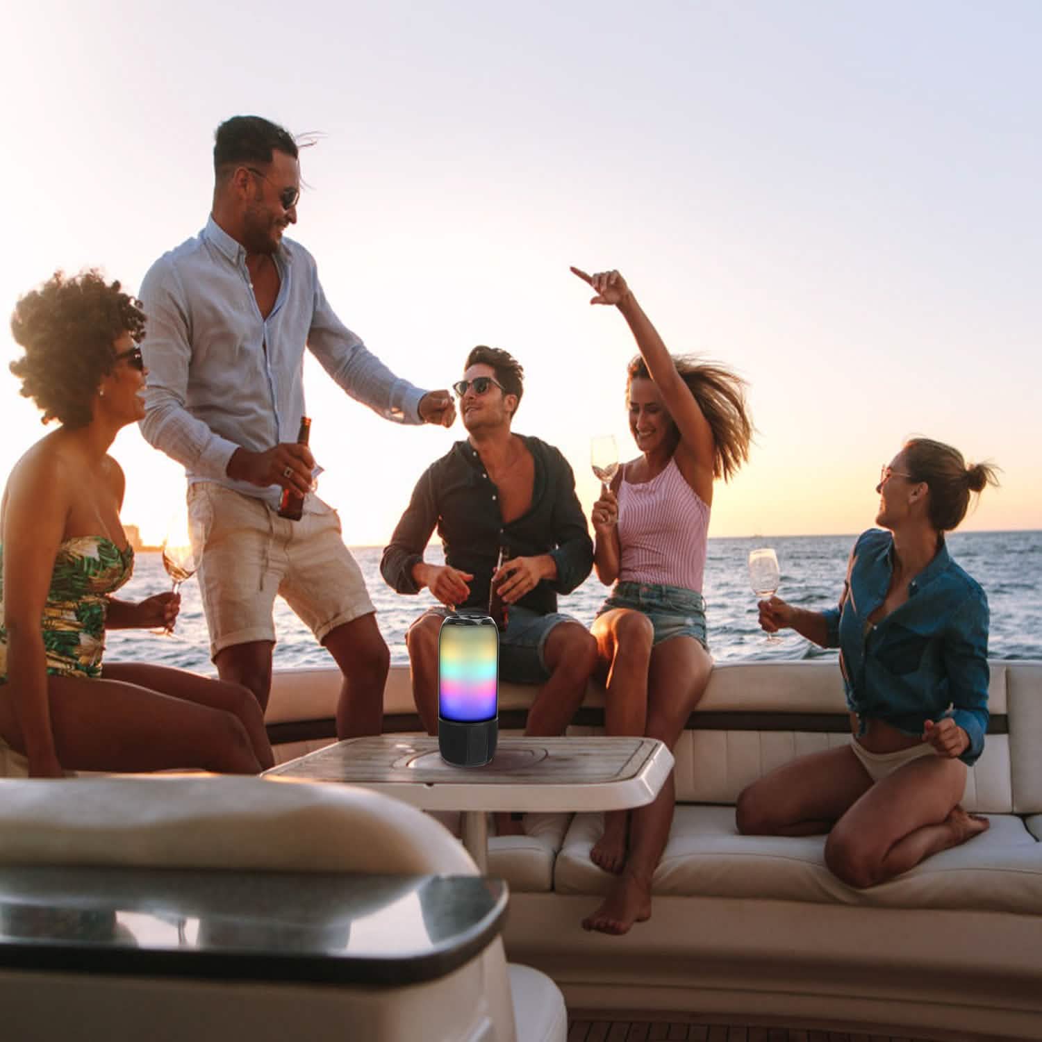 Wireless Portable Speaker with Color Changing Light Speakers - DailySale