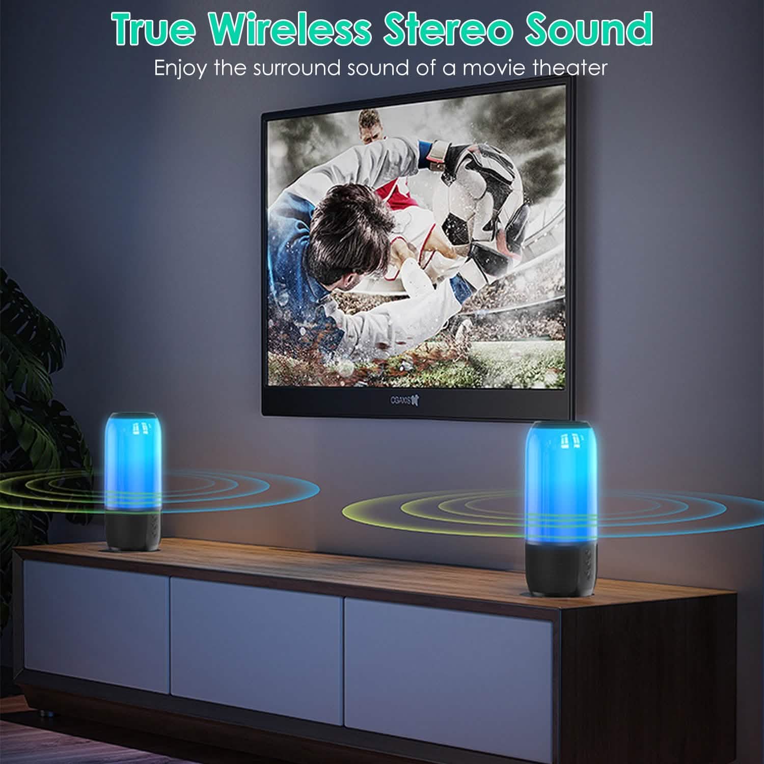 Wireless Portable Speaker with Color Changing Light Speakers - DailySale