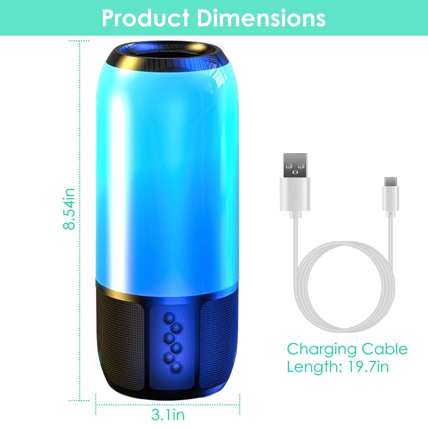 Wireless Portable Speaker with Color Changing Light Speakers - DailySale