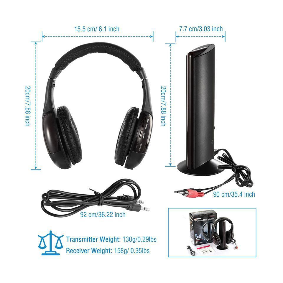 Wireless RF Headphones HiFi Over-Ear Headphones & Speakers - DailySale