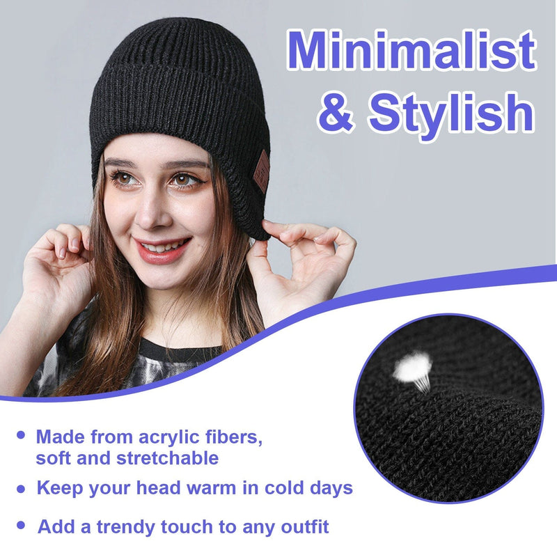 Wireless V5.0 Beanie Hat with Headphones USB Rechargeable Women's Shoes & Accessories - DailySale
