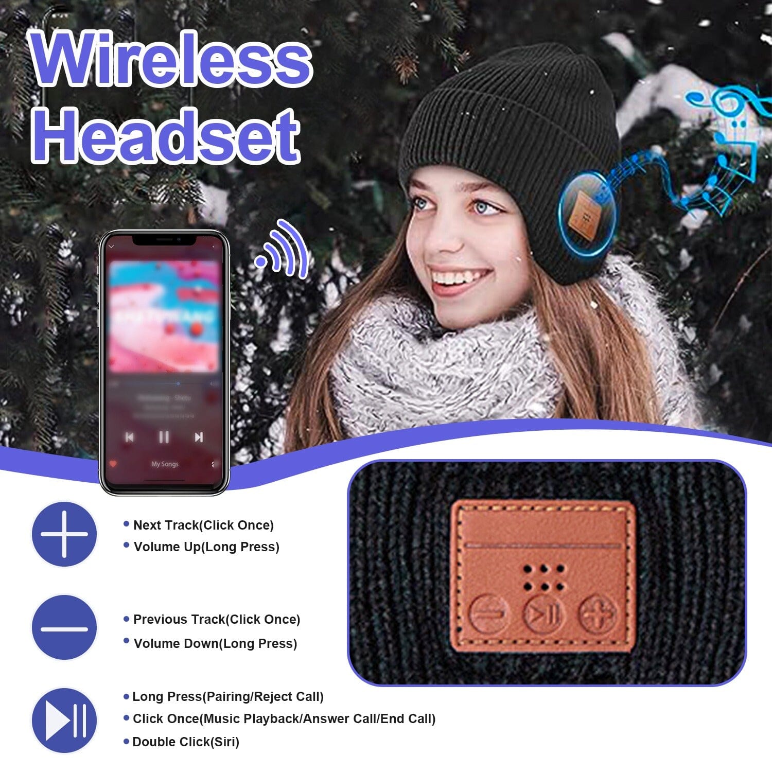 Wireless V5.0 Beanie Hat with Headphones USB Rechargeable Women's Shoes & Accessories - DailySale