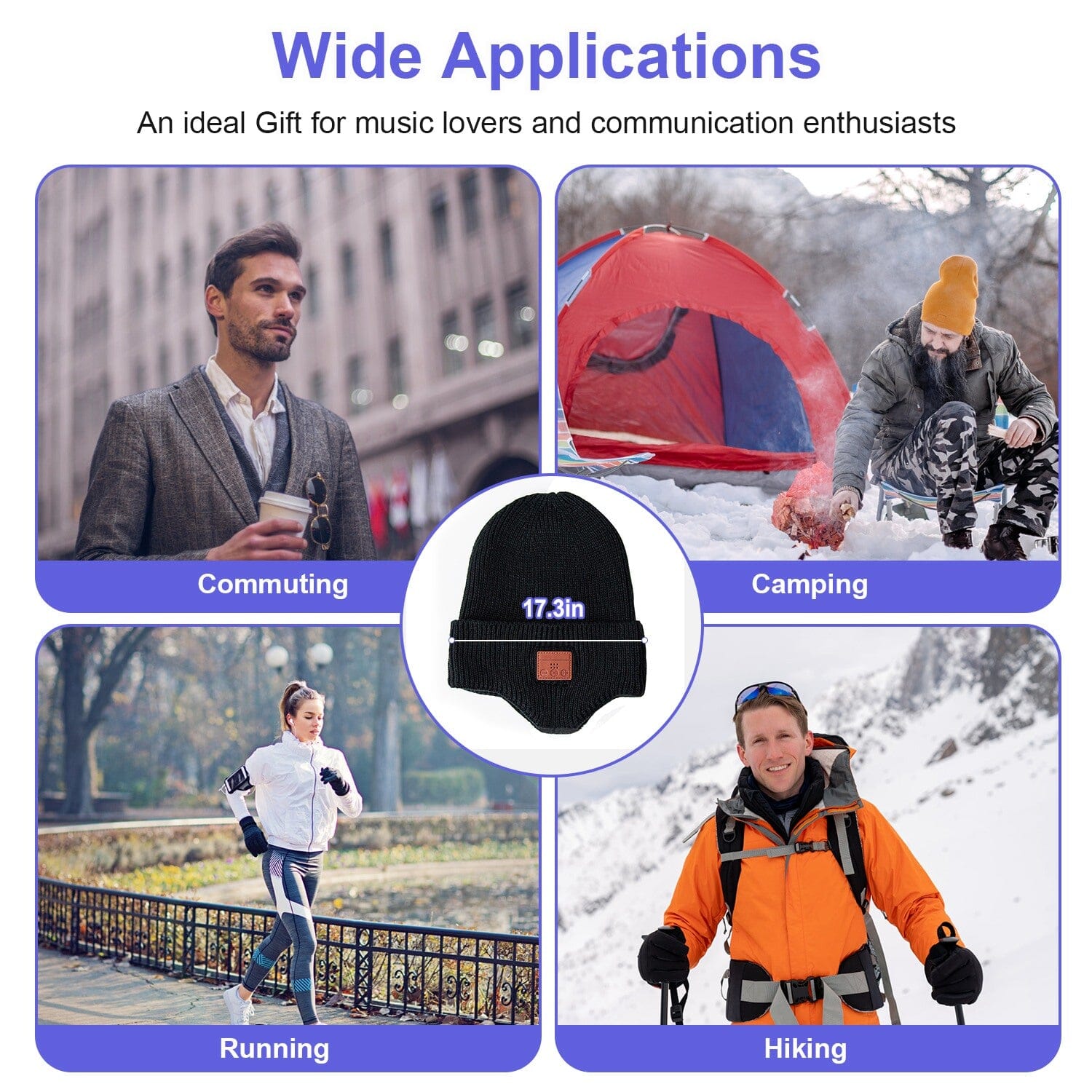 Wireless V5.0 Beanie Hat with Headphones USB Rechargeable Women's Shoes & Accessories - DailySale