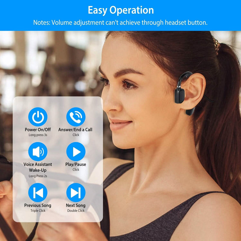 Wireless V5.1 Bone Conduction Earphones with Sensitive Mic Headphones - DailySale