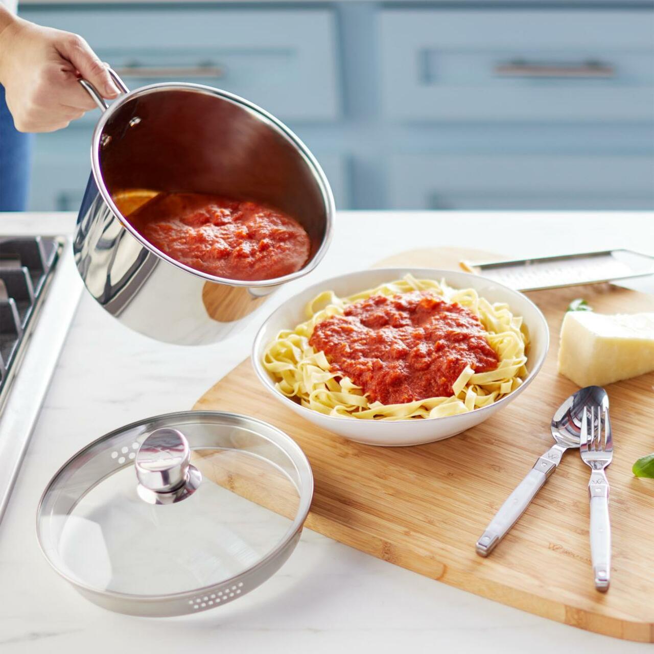 Wolfgang Puck 12-Cup Stainless Steel Pot with Colander Lid Model Kitchen & Dining - DailySale