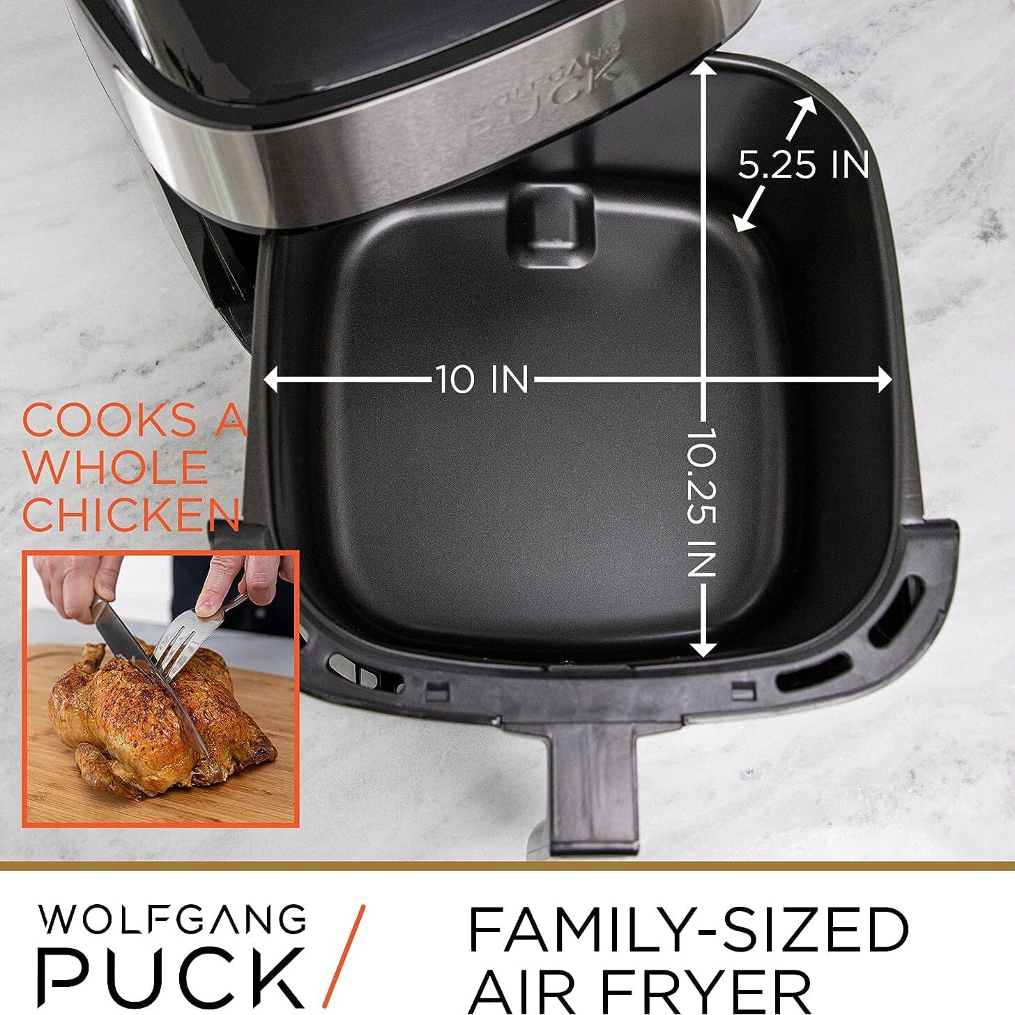 Wolfgang Puck 9.7QT Stainless Steel Air Fryer Kitchen Appliances - DailySale