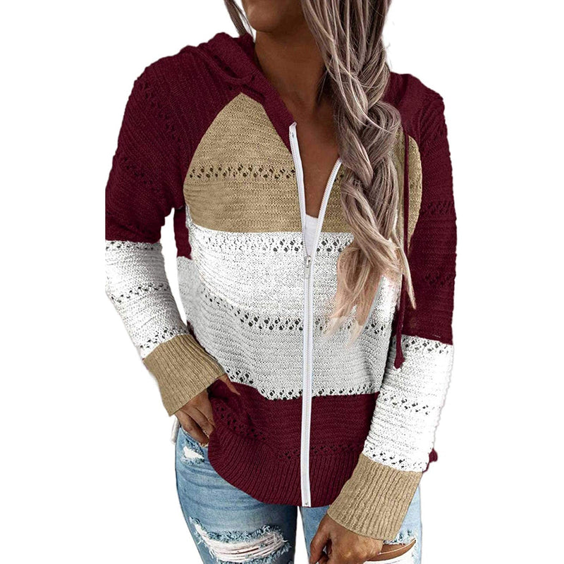 Women Casual Long Sleeve Zip Up Hooded Sweatshirt Hoodies