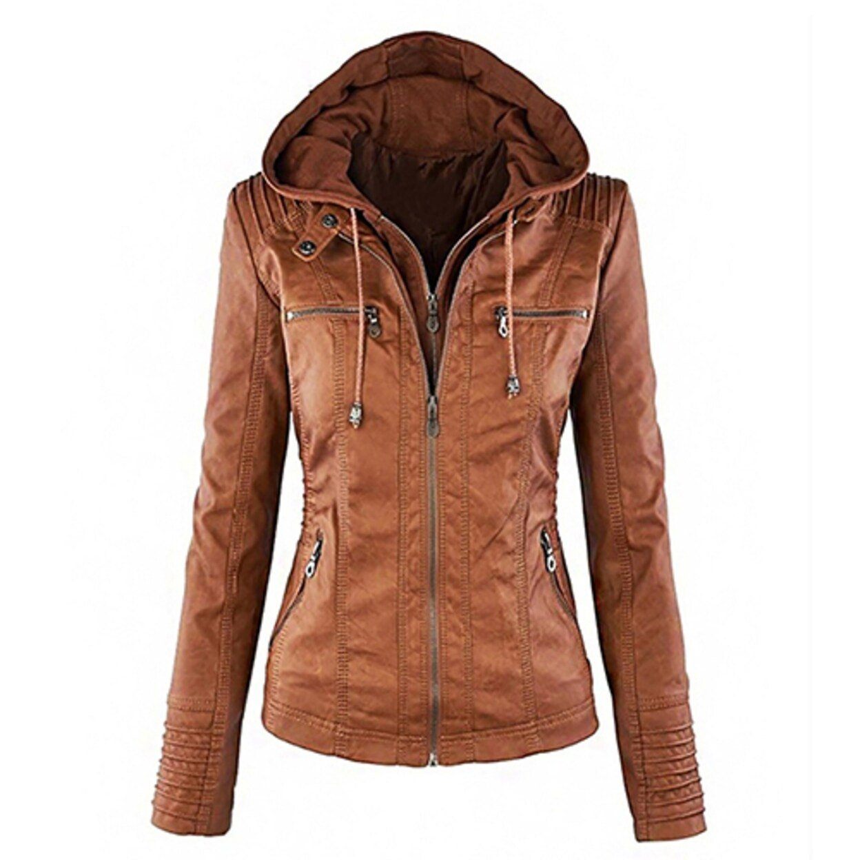 Women Fashion Autumn Winter Coat Jacket Women's Clothing Brown M - DailySale