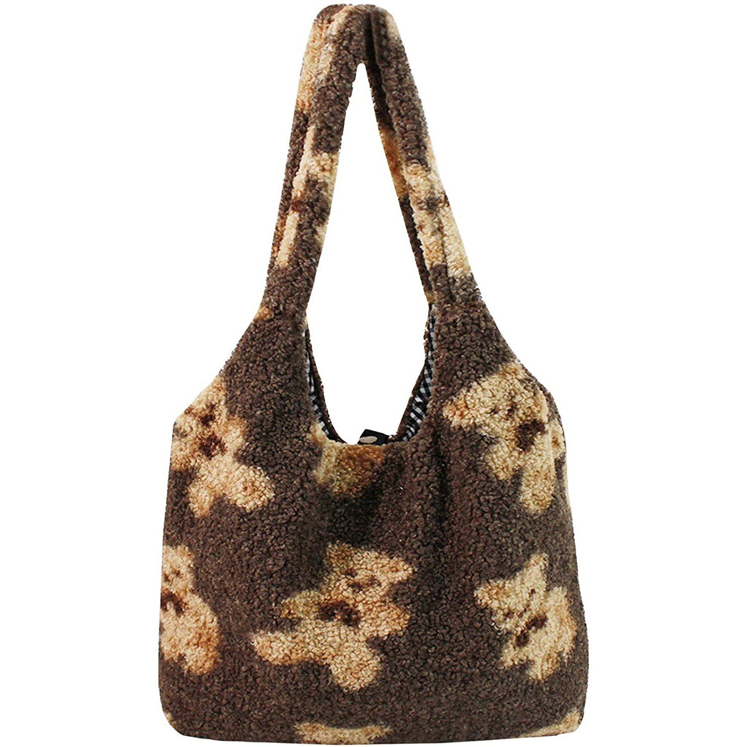 Women Girls Cute Bear Plush Shoulder Bag Large Tote Bags & Travel Brown - DailySale