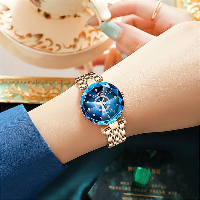 Women Golden and Silver Classic Quartz Watch Women's Shoes & Accessories - DailySale