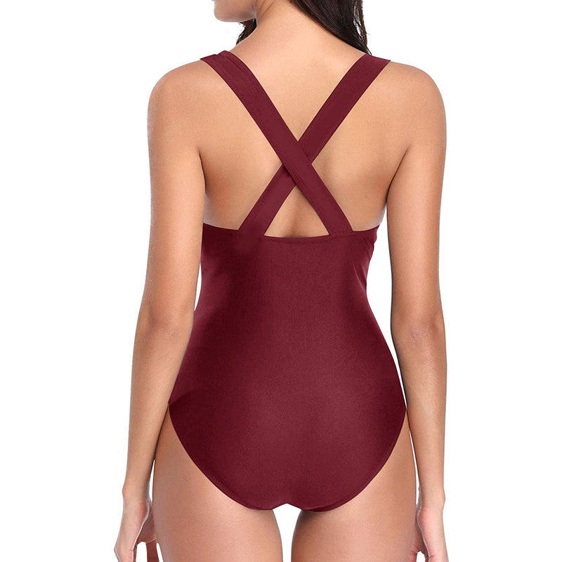Women One Piece Plunge V Neck Monokini Sexy Hollow Out Swimsuit