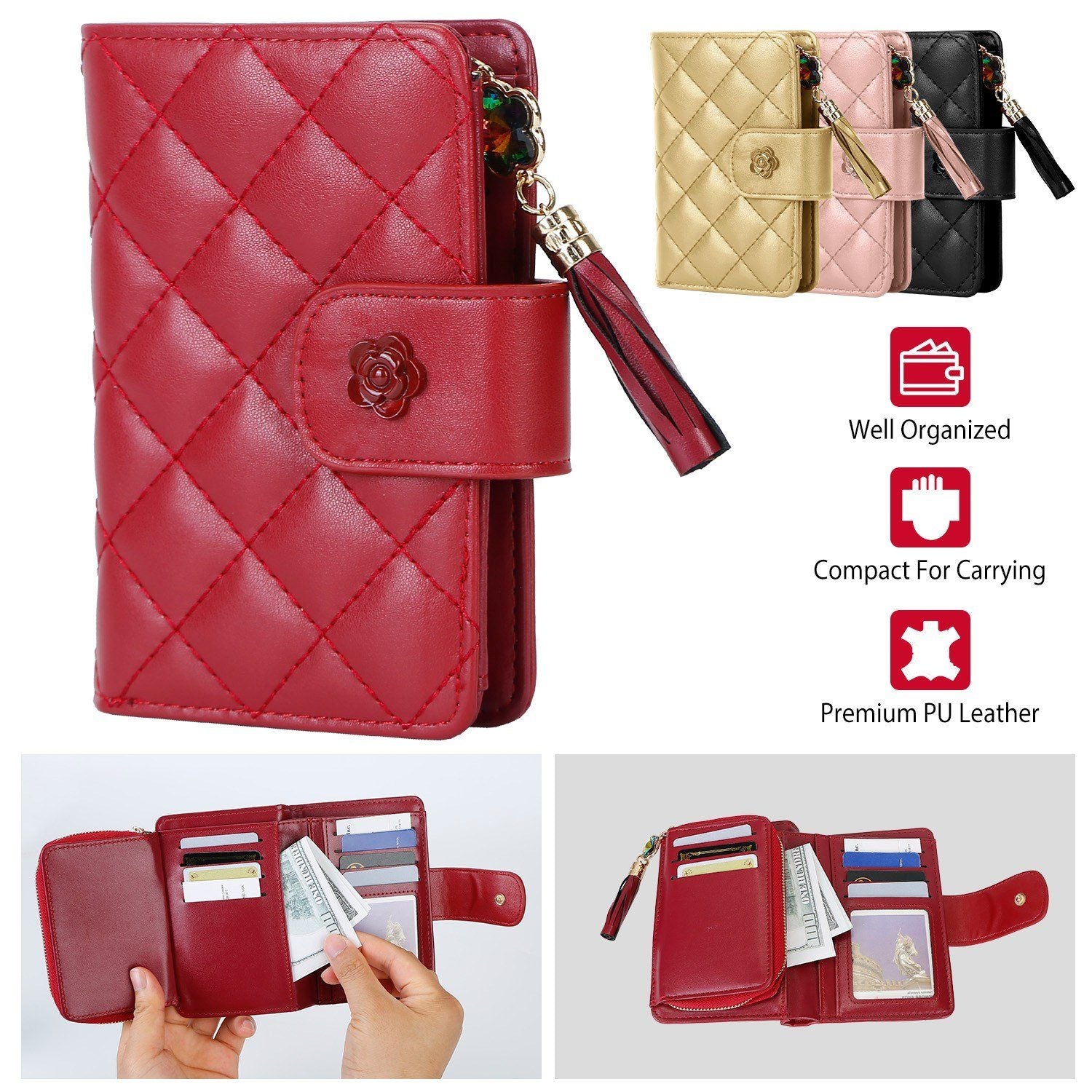 Women PU Leather Clutch Wallet Bags & Travel - DailySale