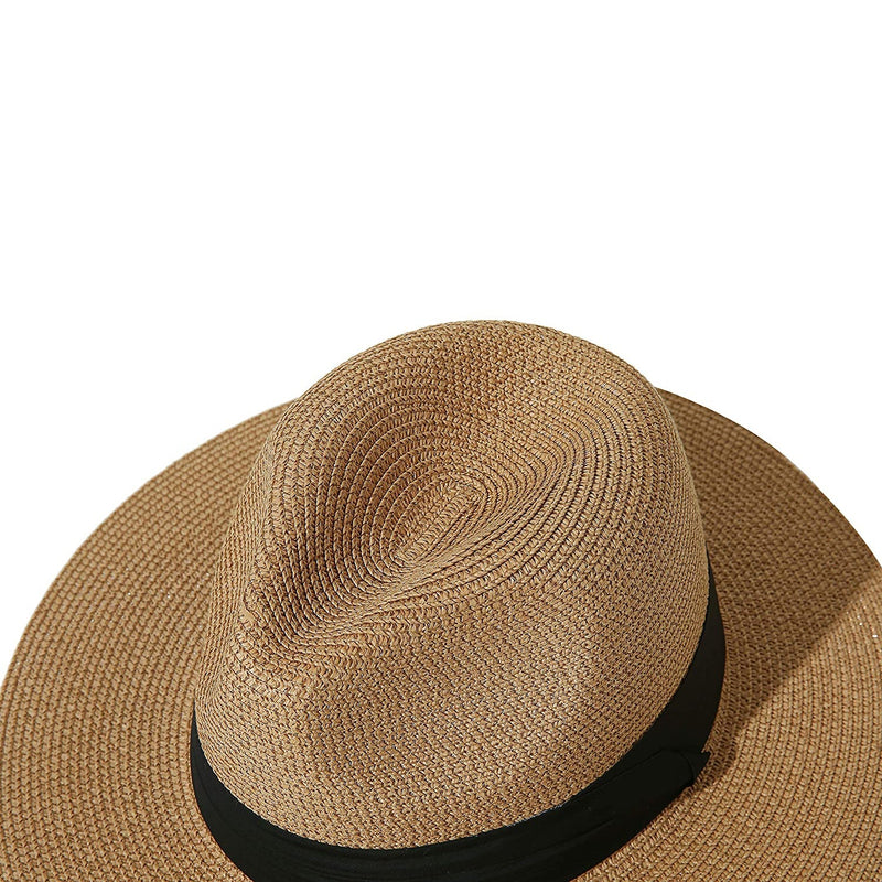 Women Wide Brim Straw Panama Roll up Hat