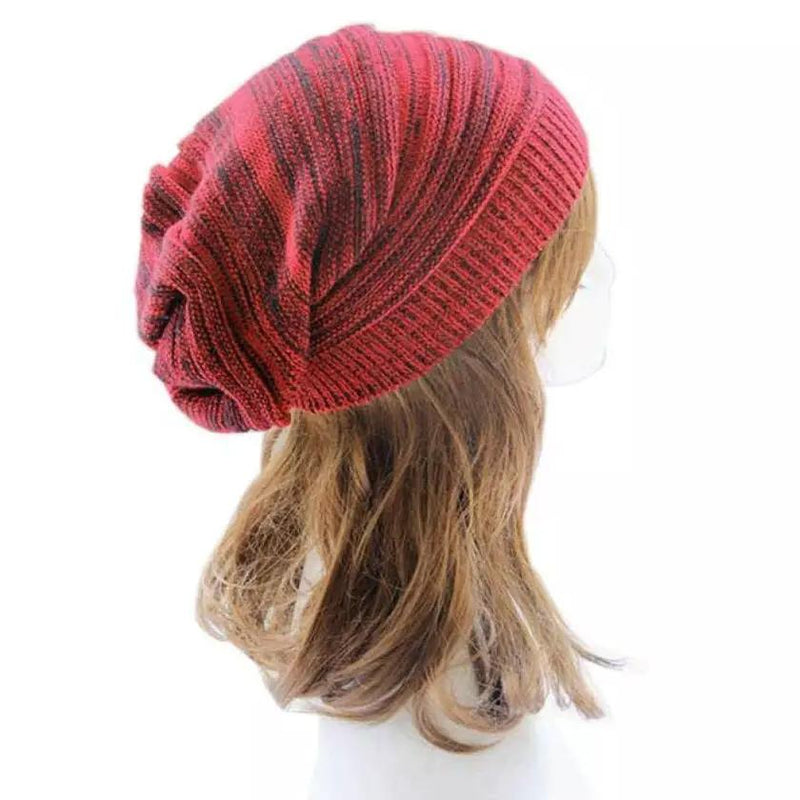 Women Winter Baggy Beanie Oversized Knitted Crochet Ski Hat Slouch Cap Women's Shoes & Accessories Red - DailySale