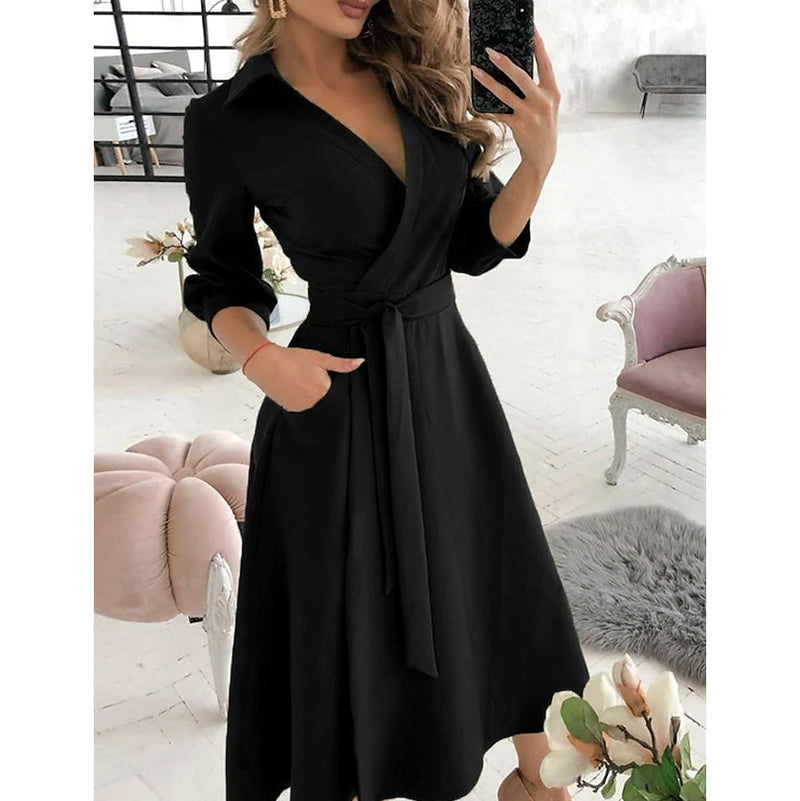 Women's A Line Dress Women's Dresses Black S - DailySale
