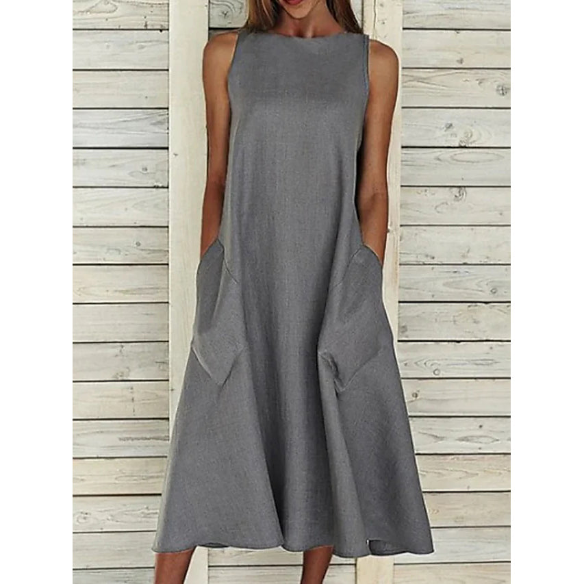 Women's A-Line Dress Women's Dresses Gray S - DailySale