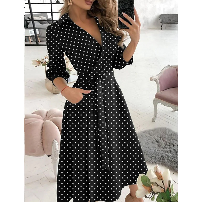 Women's A Line Dress Women's Dresses Small Dots S - DailySale