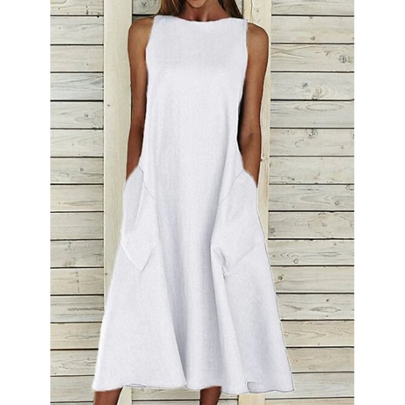 Women's A-Line Dress Women's Dresses White S - DailySale