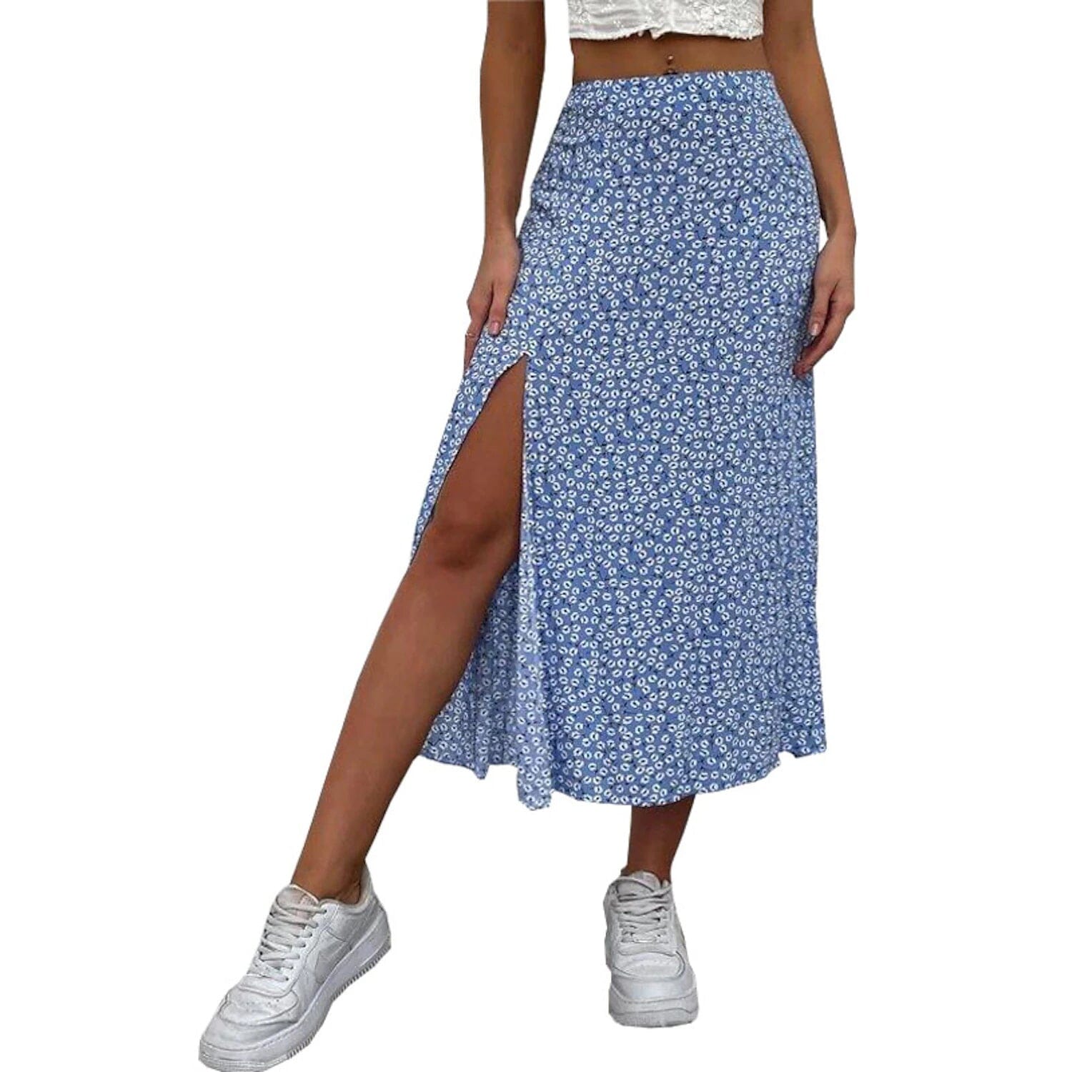 Women's A Line Long Skirt Women's Bottoms Blue S - DailySale