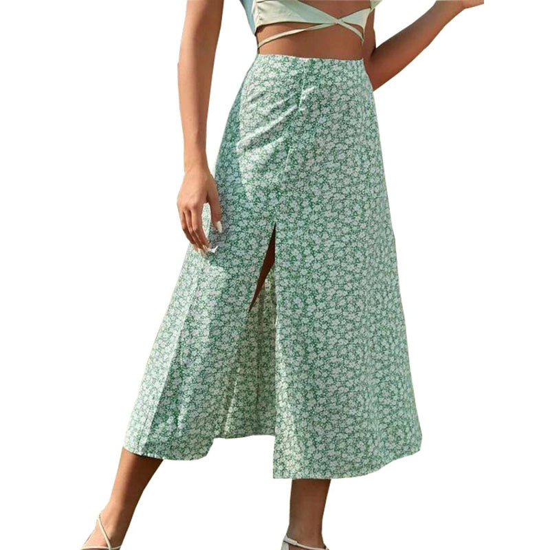 Women's A Line Long Skirt Women's Bottoms Green S - DailySale