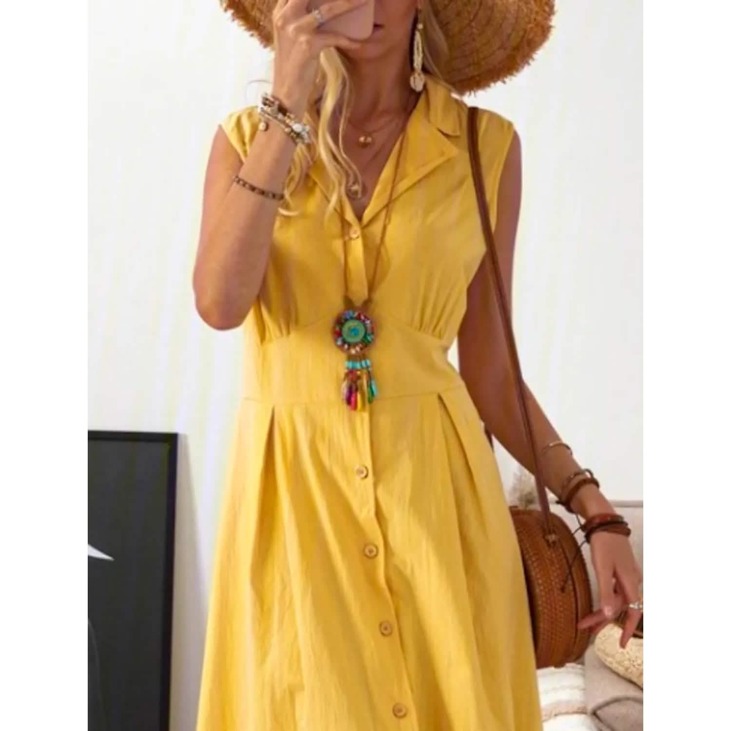 Women's A-Line Shirt Collar Casual Dress | DailySale Women's A-Line Shirt Collar Casual Dress | DailySale