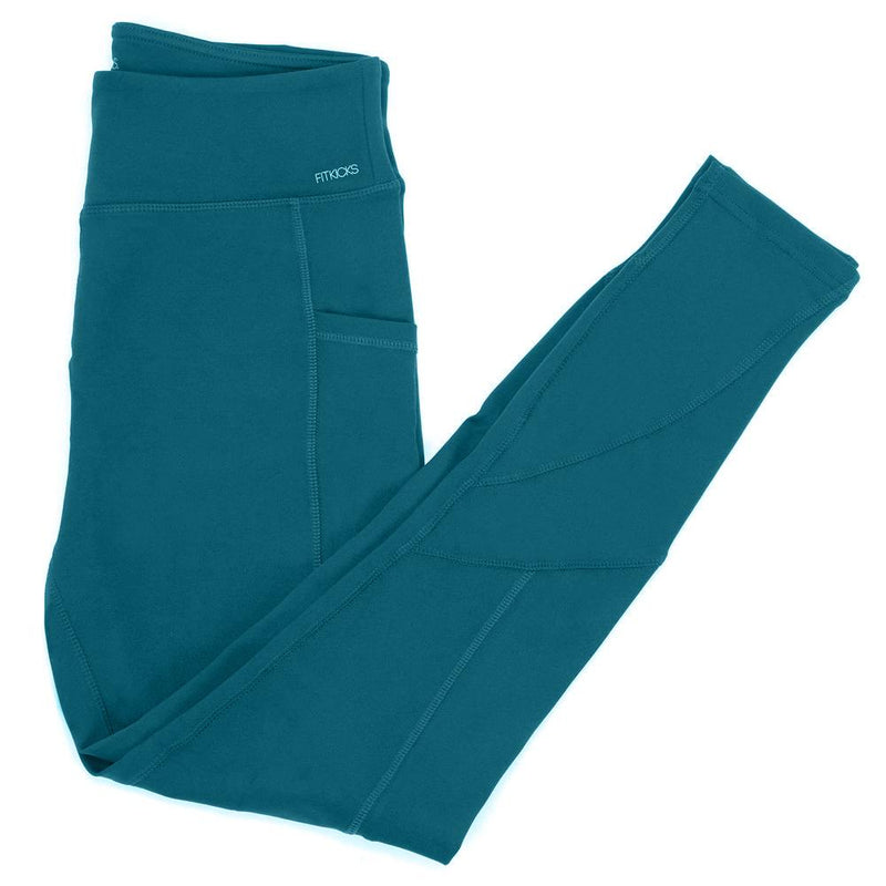Women's All-Day Active High Waist Full Length Leggings With Side Pockets Women's Bottoms Teal S - DailySale