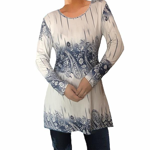 Womens Autumn Round Neck Long Sleeves Women's Tops Beige S - DailySale