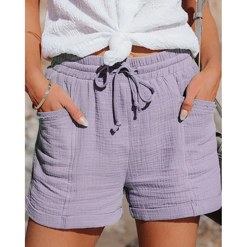 Women's Basic Casual Sports Shorts Women's Bottoms Purple S - DailySale