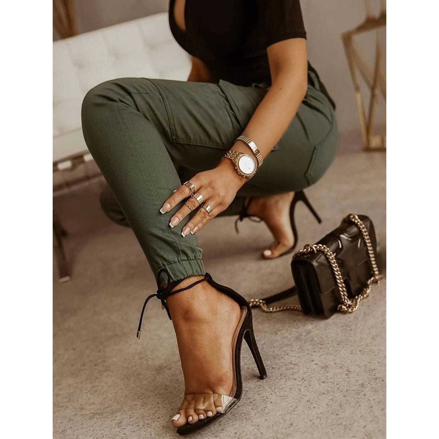 Buy Olive Green Trousers & Pants for Women by LABEL RITU KUMAR Online |  Ajio.com