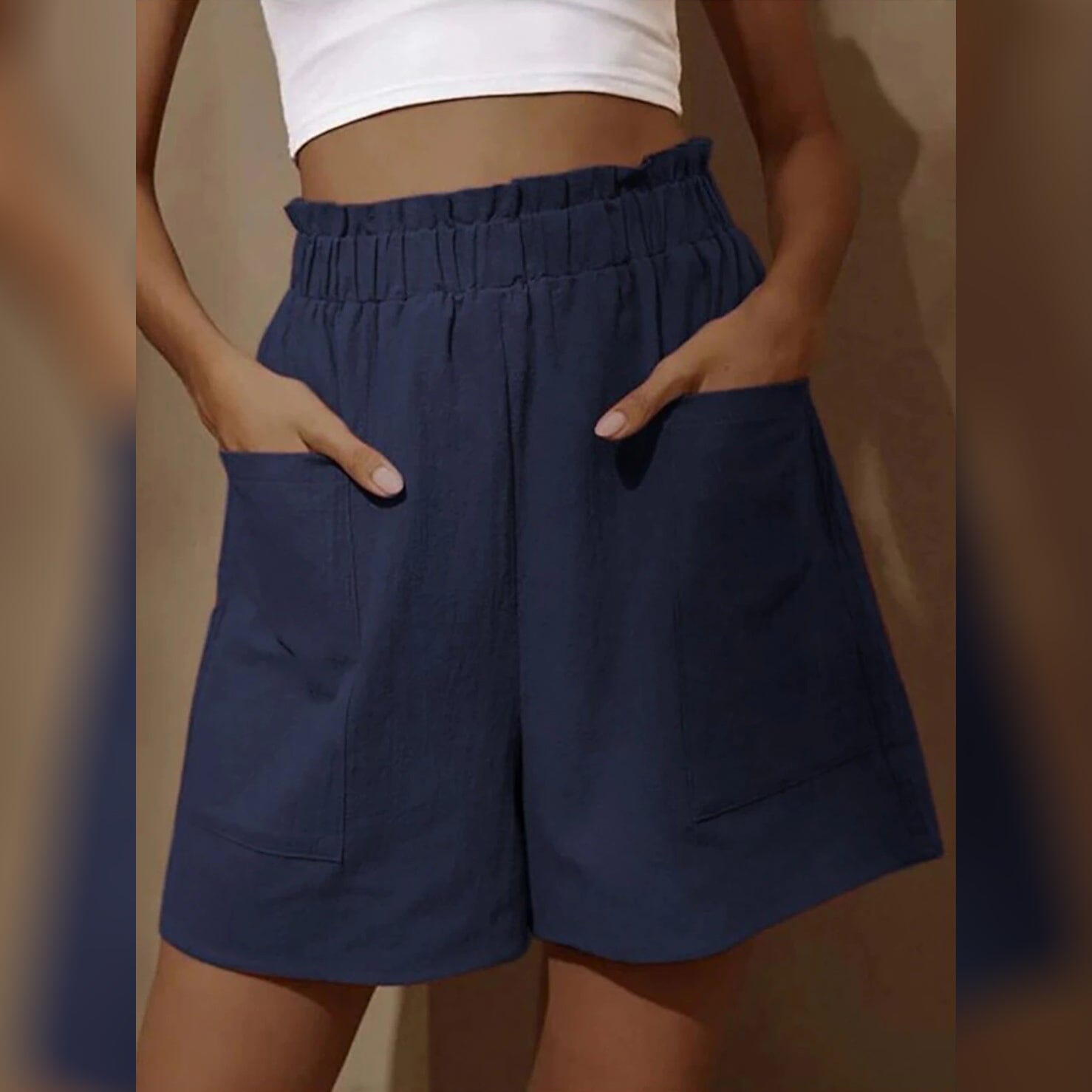 Women's Basic Essential Casual/Sporty Wide Leg Bermuda Shorts Women's Bottoms Blue S - DailySale