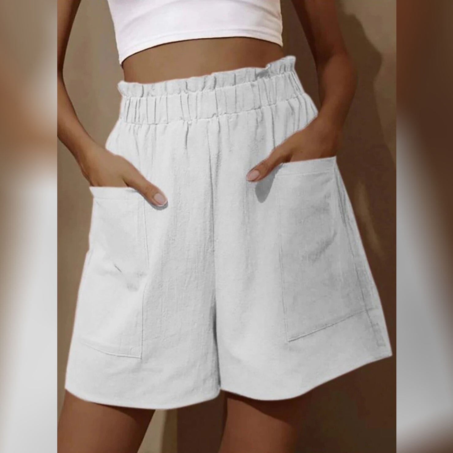 Women's Basic Essential Casual/Sporty Wide Leg Bermuda Shorts Women's Bottoms White S - DailySale