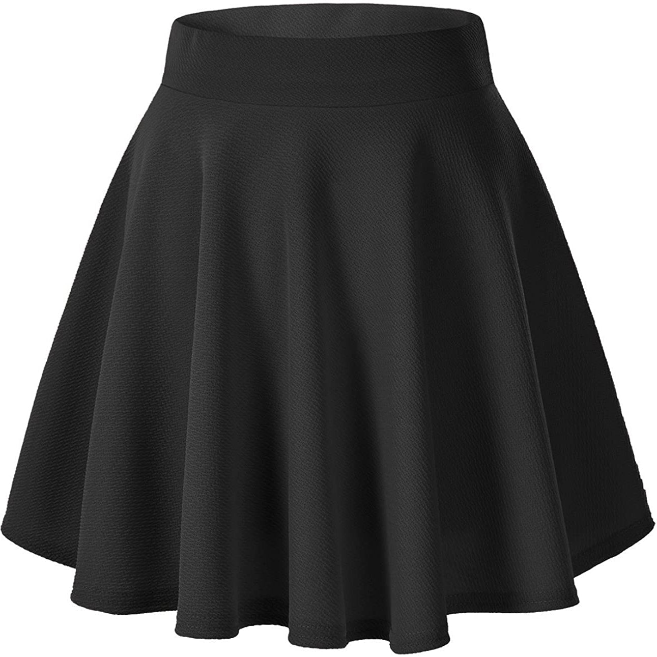 Women's Basic Versatile Flared Mini Skater Skirt Women's Bottoms Black S - DailySale