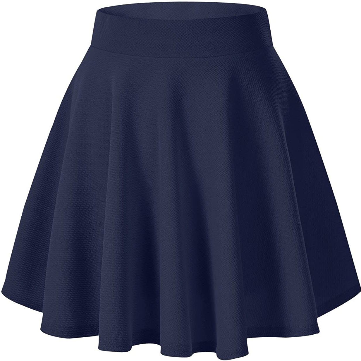 Women's Basic Versatile Flared Mini Skater Skirt Women's Bottoms Navy Blue S - DailySale