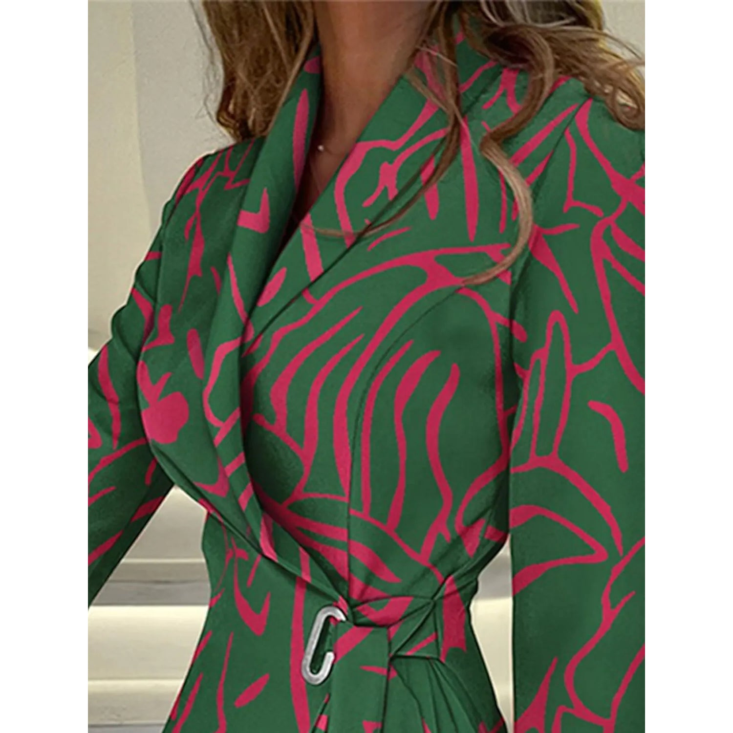 Women's Blazer Dress A Line Dress Knee Length Ruched Print Dress Women's Dresses - DailySale