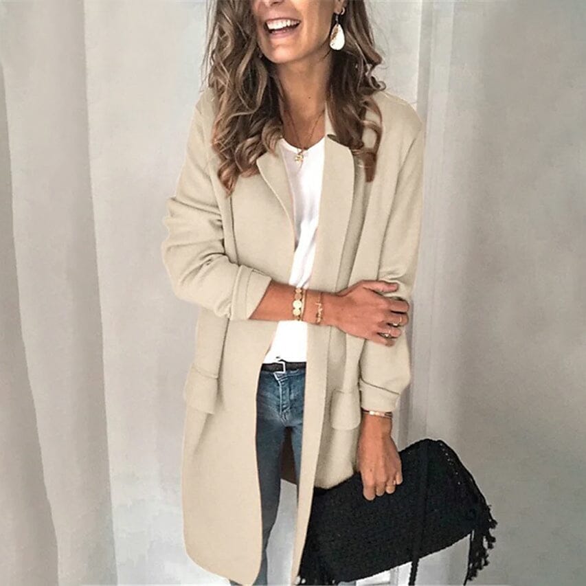 Women's Blazer Outdoor Coat Women's Outerwear Beige S - DailySale