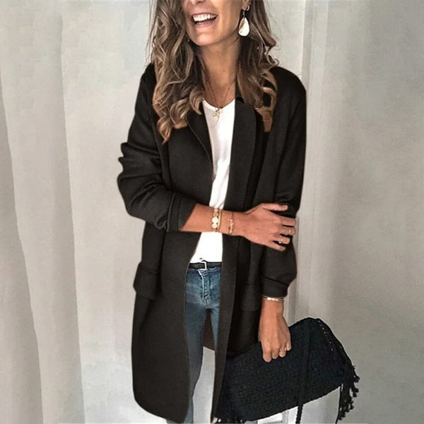 Women's Blazer Outdoor Coat Women's Outerwear Black S - DailySale