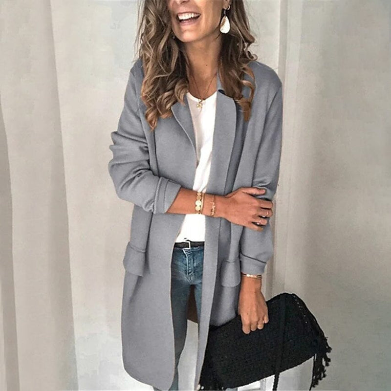 Women's Blazer Outdoor Coat Women's Outerwear Gray S - DailySale