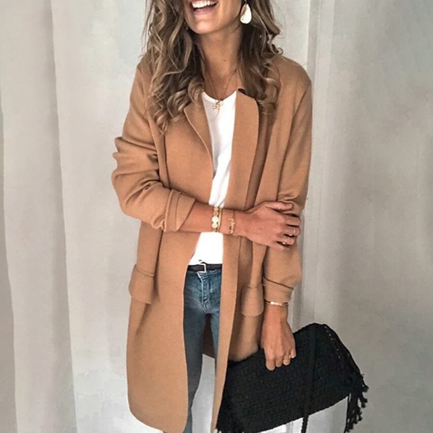 Women's Blazer Outdoor Coat Women's Outerwear Khaki S - DailySale