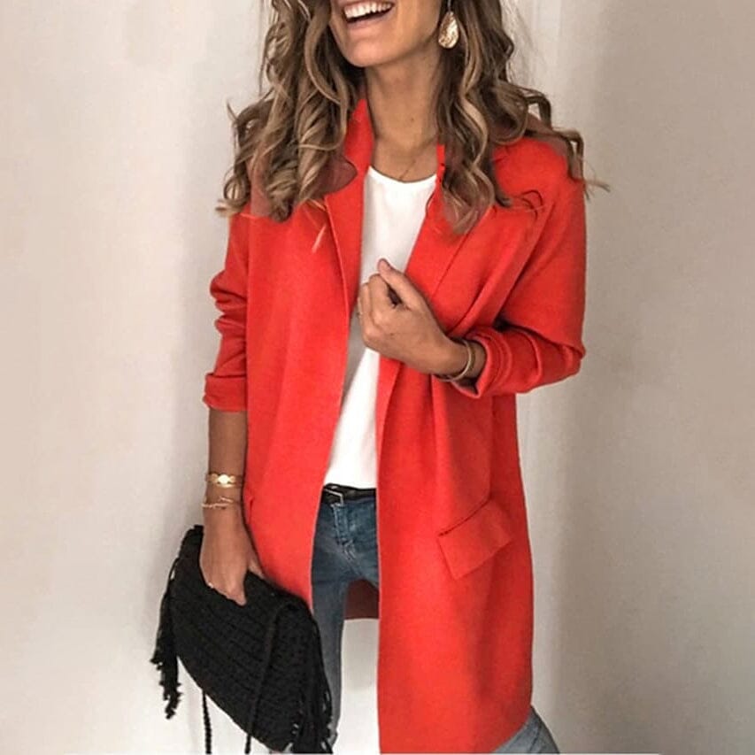 Women's Blazer Outdoor Coat Women's Outerwear Red S - DailySale