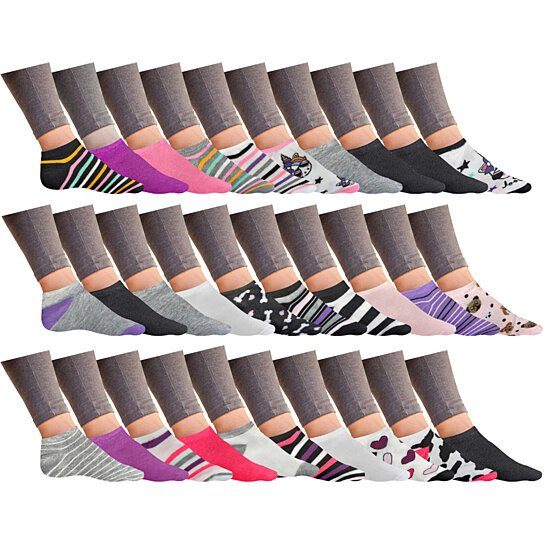 Women’s Breathable Colorful Fun No Show Low Cut Ankle Socks Women's Shoes & Accessories 20-Pack - DailySale