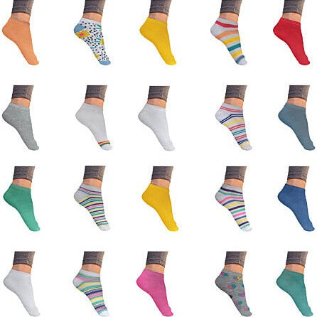 Women’s Breathable Stylish Colorful Fun No Show Low Cut Ankle Socks Women's Shoes & Accessories 10-Pack Assorted - DailySale
