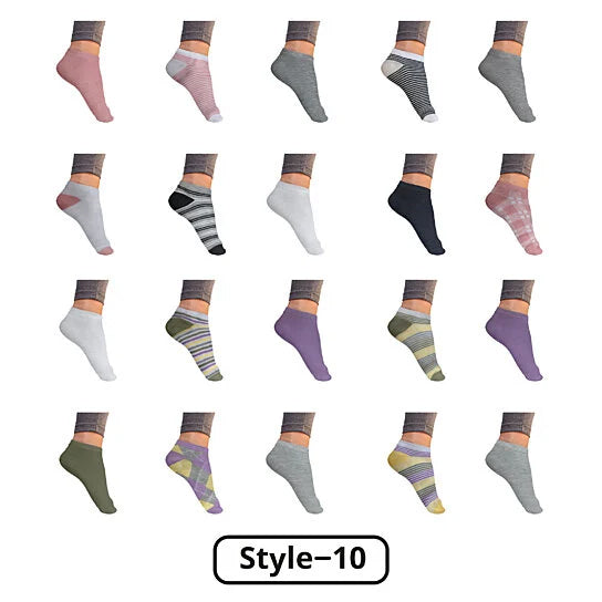 Women’s Breathable Stylish Colorful Fun No Show Low Cut Ankle Socks Women's Shoes & Accessories 10-Pack Style 10 - DailySale
