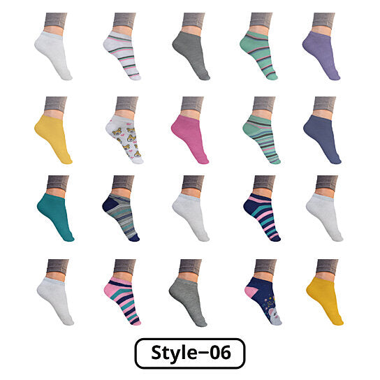 Women’s Breathable Stylish Colorful Fun No Show Low Cut Ankle Socks Women's Shoes & Accessories 10-Pack Style 6 - DailySale