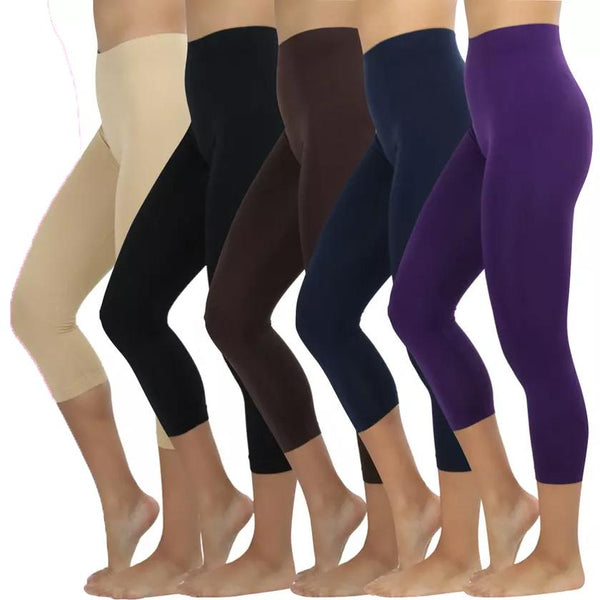 Women's Capri Seamless Lightweight Stretch Leggings Women's Clothing - DailySale