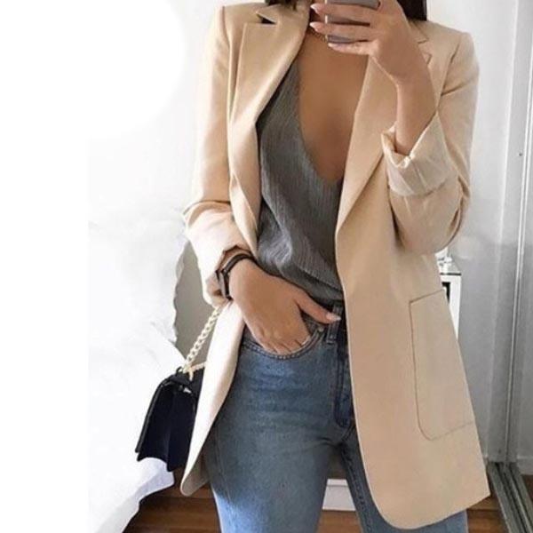 Womens Cardigan Jackets Open Front Solid Color Casual Oversized Long Blazer Women's Outerwear - DailySale